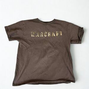 Warcraft T-Shirt Boys L Legendary Blizzard Brown Graphic Tee Movie Gamer